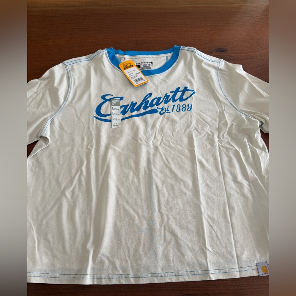 Carhartt Women’s White Tee with Blue Accents